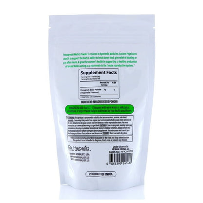 Dr Herbalist Natural Fenugreek Seed Powder I Trigonella Foenum I 200g