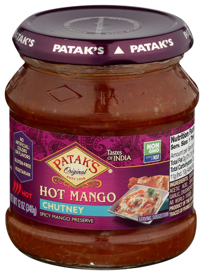 Patak's Hot Mango Chutney 12 Oz - Chutney Spread