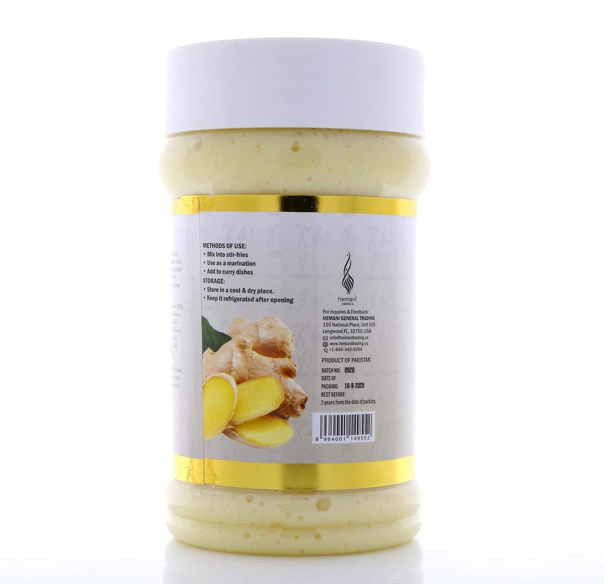 HEMANI Fresh Ground Ginger Paste 26.5 OZ (750g) - For Cooking & Marinade - Non GMO | Premium Gourmet Quality