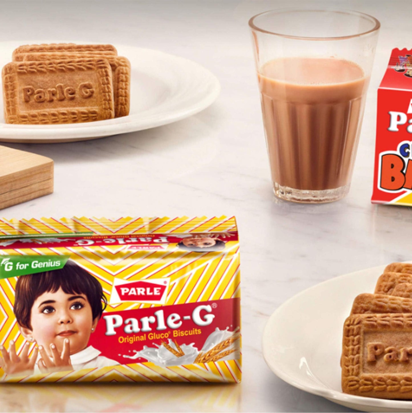 Parle G Original Gluco Biscuits, Product of India, Value Pack (12 Packets of 56.4g)