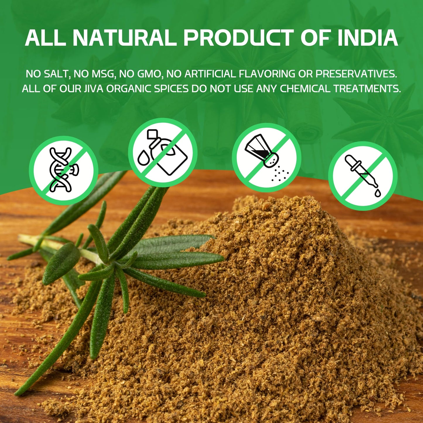 Jiva Organics Organic Garam Masala Powder 7 Ounce - NON-GMO, Salt Free, Premium Indian Spice Blend