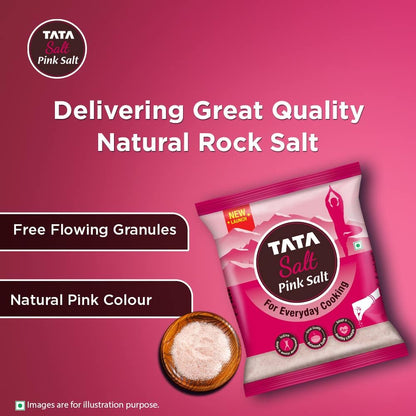 Tata Salt Pink Salt | With 100% Natural Sendha Salt | Rock Salt for Everyday Cooking | Iodized Rock Salt | 1kg