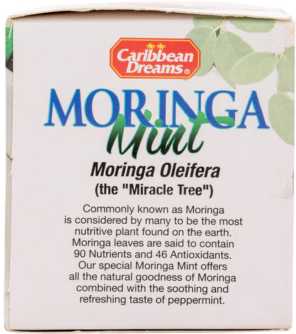 Caribbean Dreams Moringa Mint Natural Herbal Tea 20 Tea Bags