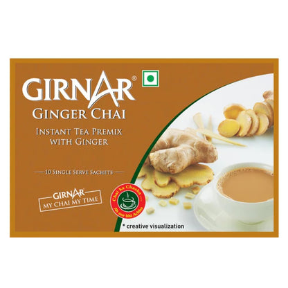 Girnar Instant Chai (Tea) Premix With Ginger 10 Sachet Pack.