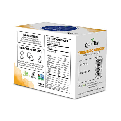QuikTea Chai Tea Latte, Tumeric Ginger, 34 Oz, 10 count (Pack of 4)