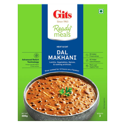 Gits Ready to Eat Dal Makhani, 900g (Pack of 3 X 300g Each)