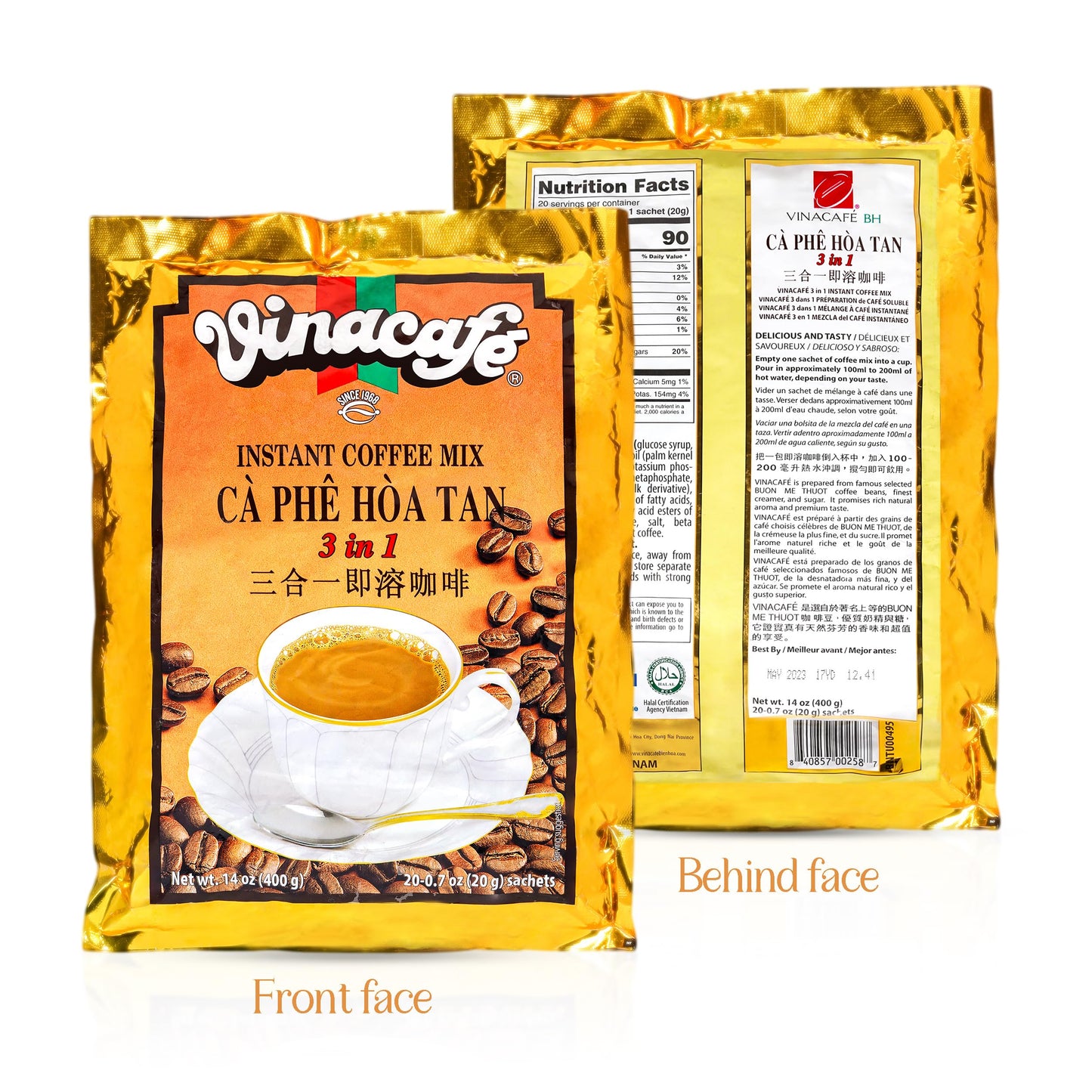 Vinacafe Instant Coffee Mix 3 in 1 (Pack of 1| 20 Sachets Per Bag)