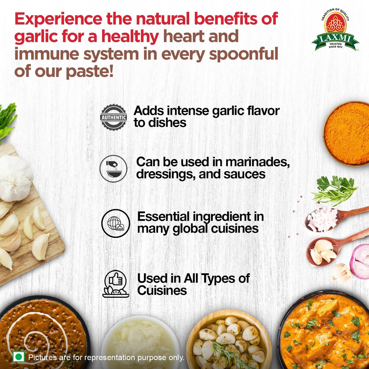 Laxmi Garlic Paste 8 oz - Pickles & Paste