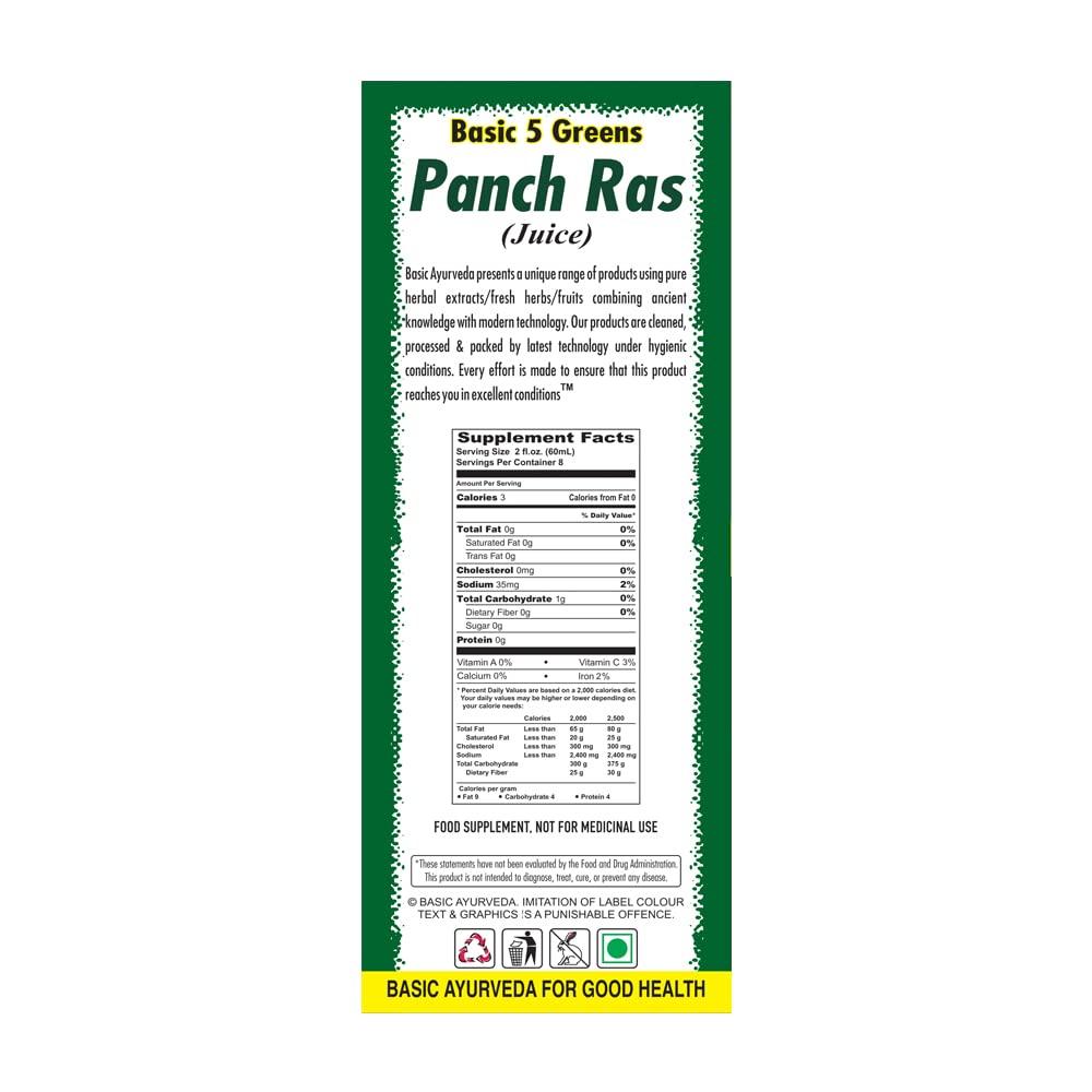 Basic Ayurveda Panch Ras Juice 480 ml