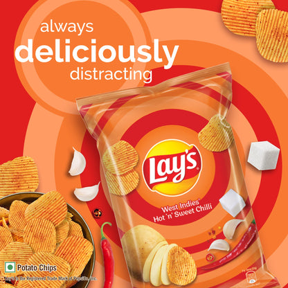 Lay's Lays West Indies' Hot N' Sweet Chilli Chips 28 Gram