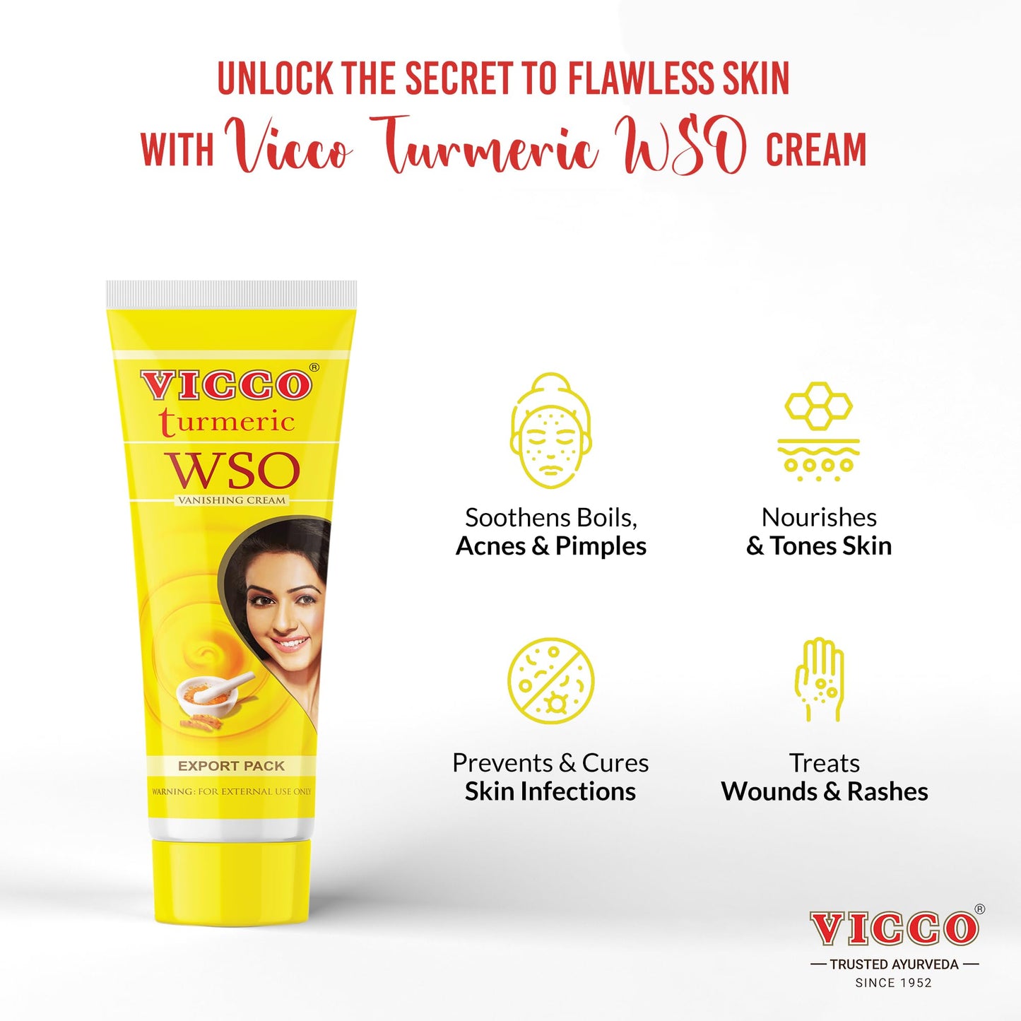 Vicco Turmeric WSO Skin Cream-60g(Pack of 2)