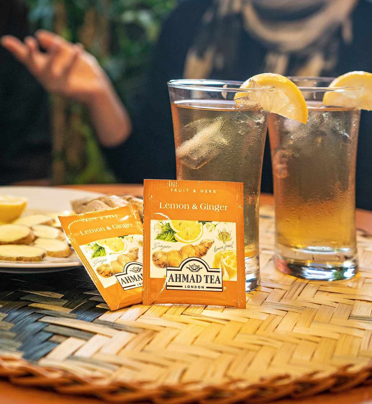 Ahmad Tea Sachet Infusion Foil-Enveloped Teabags, Lemon and Ginger, 20 Count (Pack of 6)