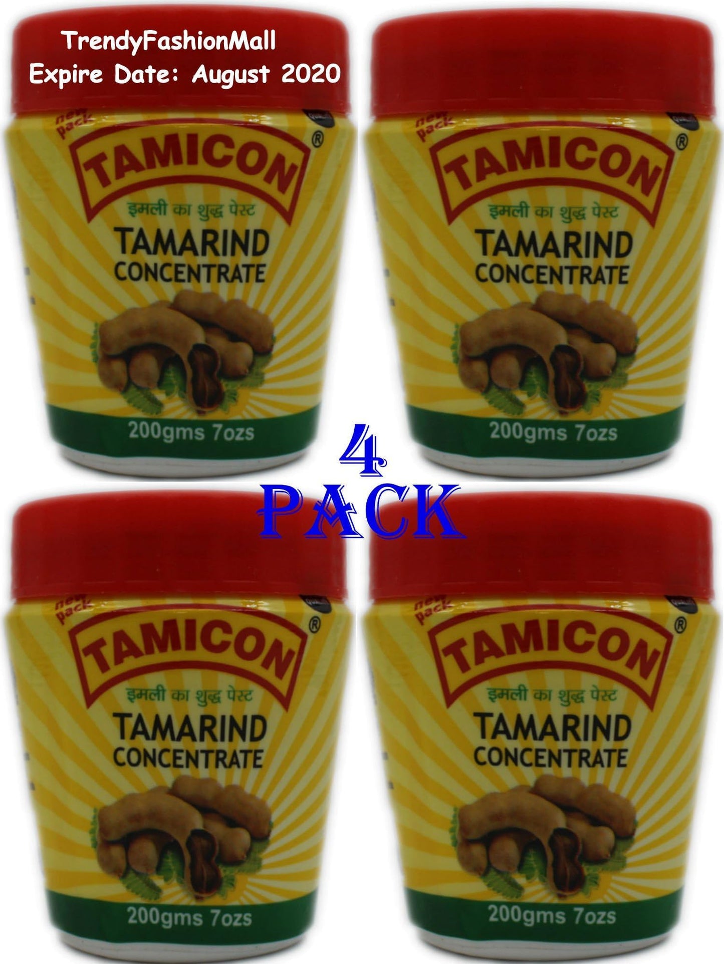 Tamicon Tamarind Paste 100% Natural 7 oz - 4Pack