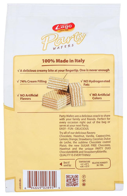 Gastone Lago Party Wafers Cookies Cream Filling 8.82 oz, 250g (Dulce De Leche, 1-Pack)