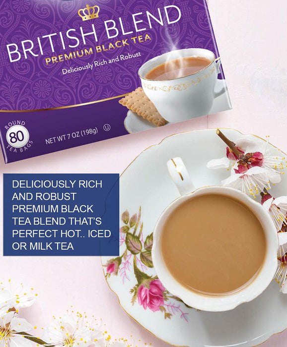 Tetley British Blend Premium Black Tea, Rainforest Alliance Certified, 80 Tea Bags (Pack of 4)