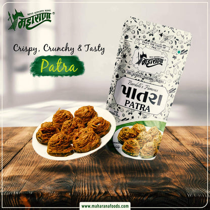 Maharana Delicious Crunchy Patra from Bardoli Region of Gujarat State in India | Pack of 2 | 200 Grams Each | Crunchy Tea Time Snack