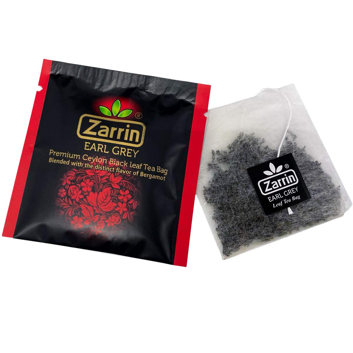 Zarrin - Premium Ceylon Earl Grey Black Leaf Tea, 100 Individually Foil-wrapped Tea Bags