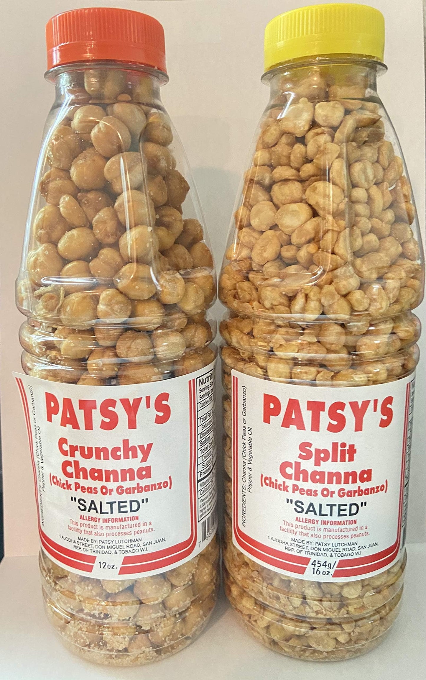 2-pack Patsy's Channa (Chick Peas or Garbanzo) "Salted" (Crunchy Channa & Split Channa)