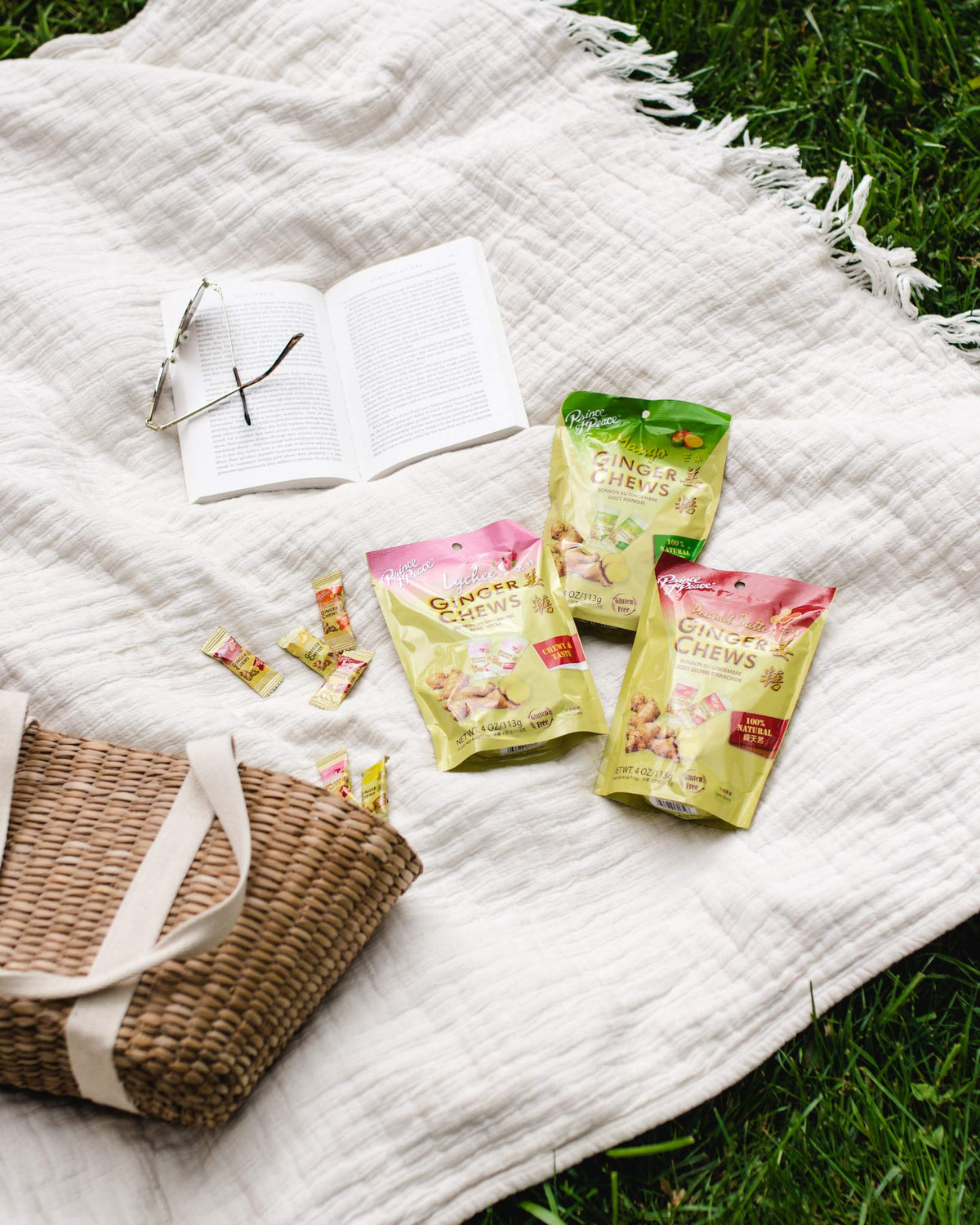 Prince of Peace Ginger Chews With Mango, 4 oz. Candied Ginger Mango Candy Mango Ginger Chews Natural Candy Ginger Candy