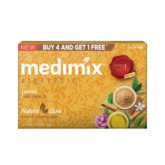 Medimix Ayurvedic Sandal Soap, 125g (4+1 Offer Pack)