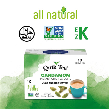 Quick Tea Cardamom Chai 10 pouches - Food / Masala / Dal