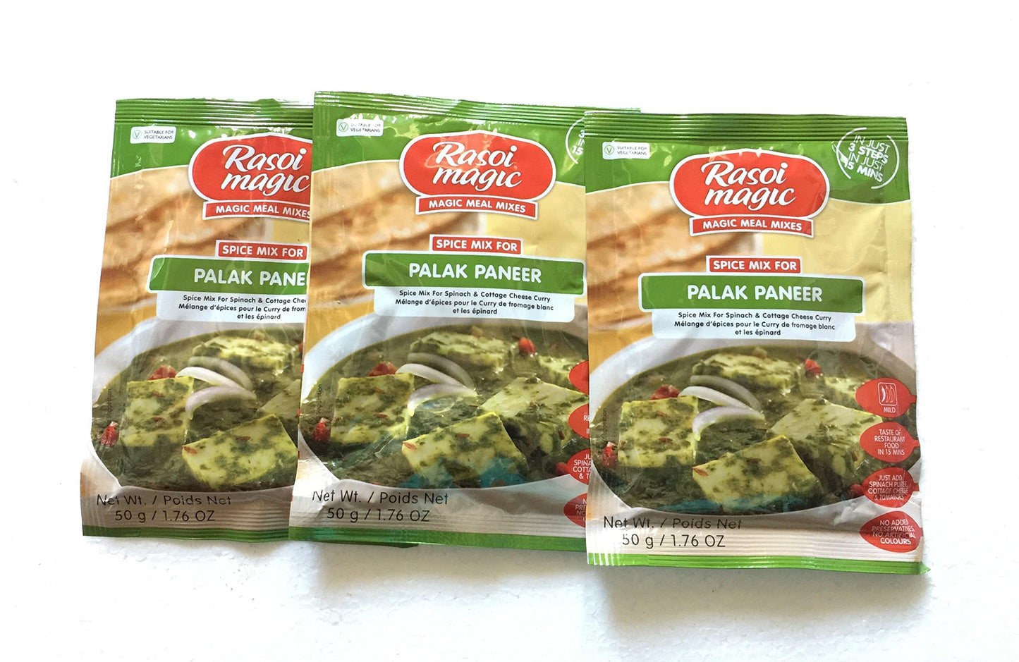Rasoi Magic Spice Mix for Palak Paneer (Spinach & Cottage Cheese Curry) - 50 Grams (Pack of 3)