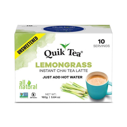Chai Tea Latte - Unsweetened Lemongrass Chai - 100 Pouches By QuikTea