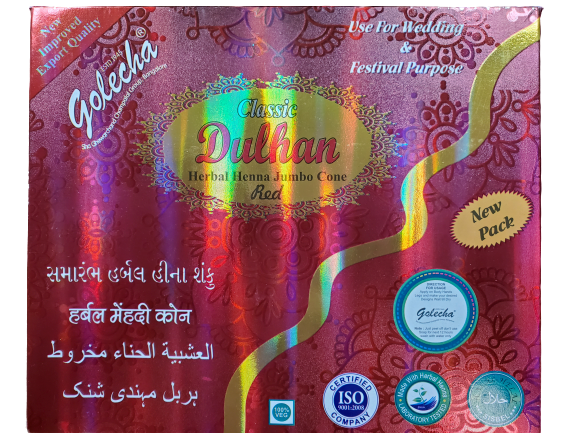 12 Golecha Red Jumbo Henna Cones Temporary Tatoo Body Art Ink