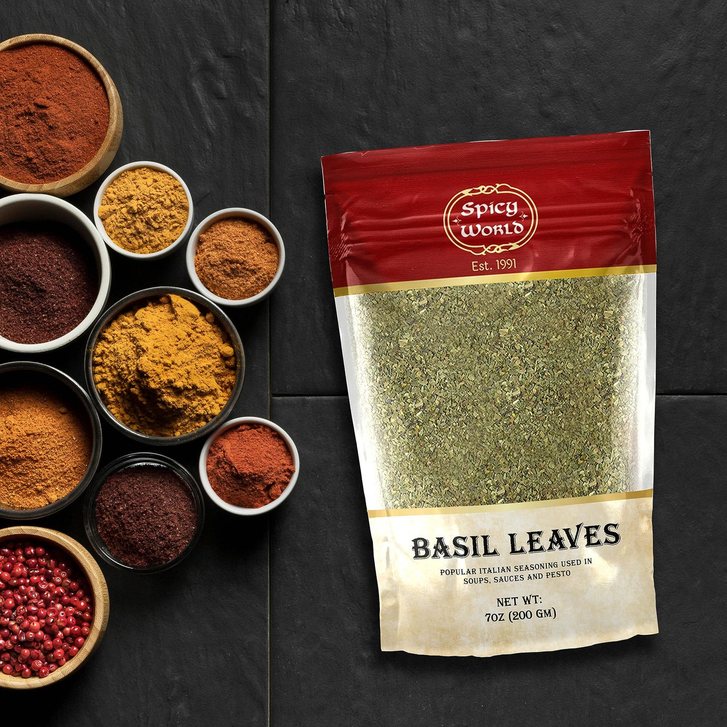 Spice World Basil Leaves 100 Gms - Ayurveda & Vitamins