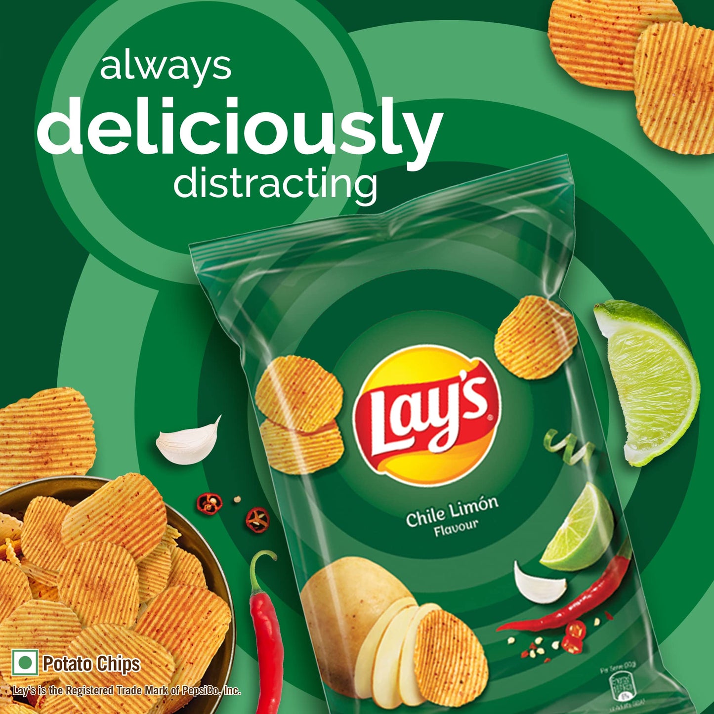 Lays Chile Limon Chips 52 grams, India