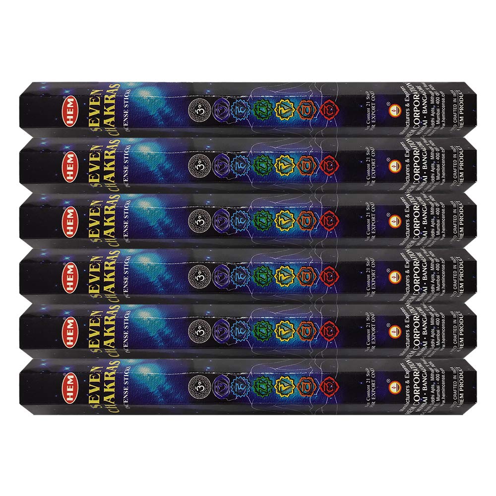 Hem 7 Chakra Incense Sticks Agarbatti Masala Quality Incense Hand Rolled in India for Healing Meditation Yoga Relaxation Prayer Peace (6)
