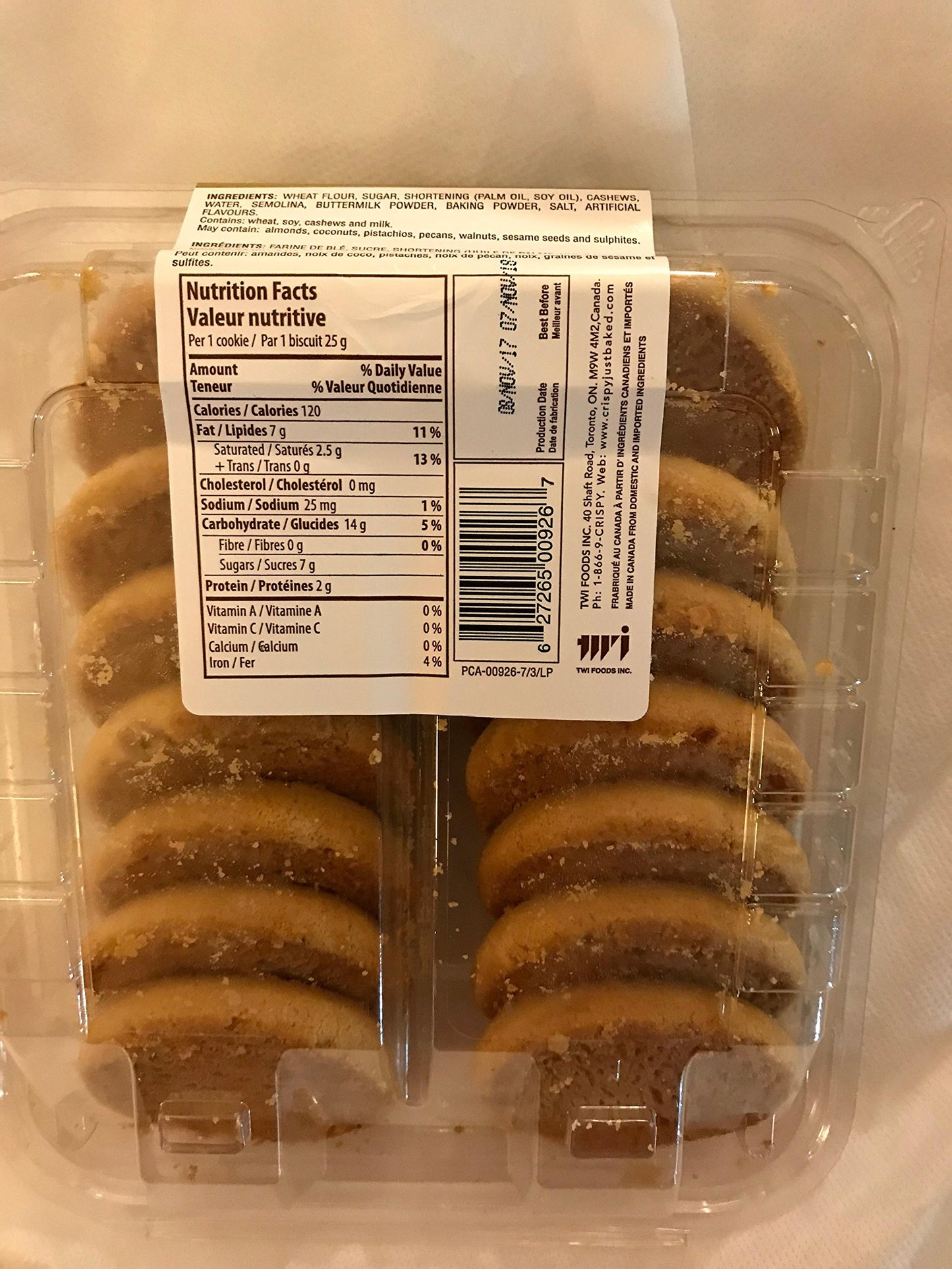 Crispy Cashew Shortbread Cookies