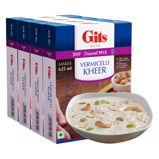 Gits Instant Vermicelli Kheer Dessert Mix, 400g (Pack of 4 X 100g Each)