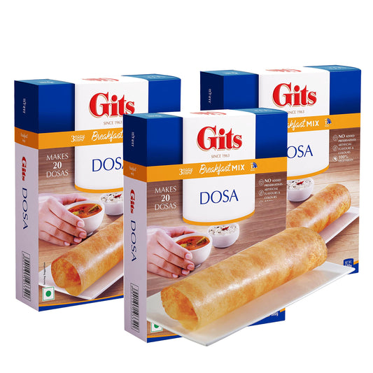 Gits Instant Rice Dosa Breakfast Mix, 1500g (Pack of 3 X 500g Each)