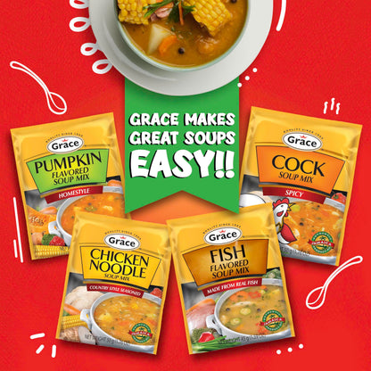 Grace Country Style Seasoned Chicken Flavored Soup Mix (3 Pack, Total of 180g)