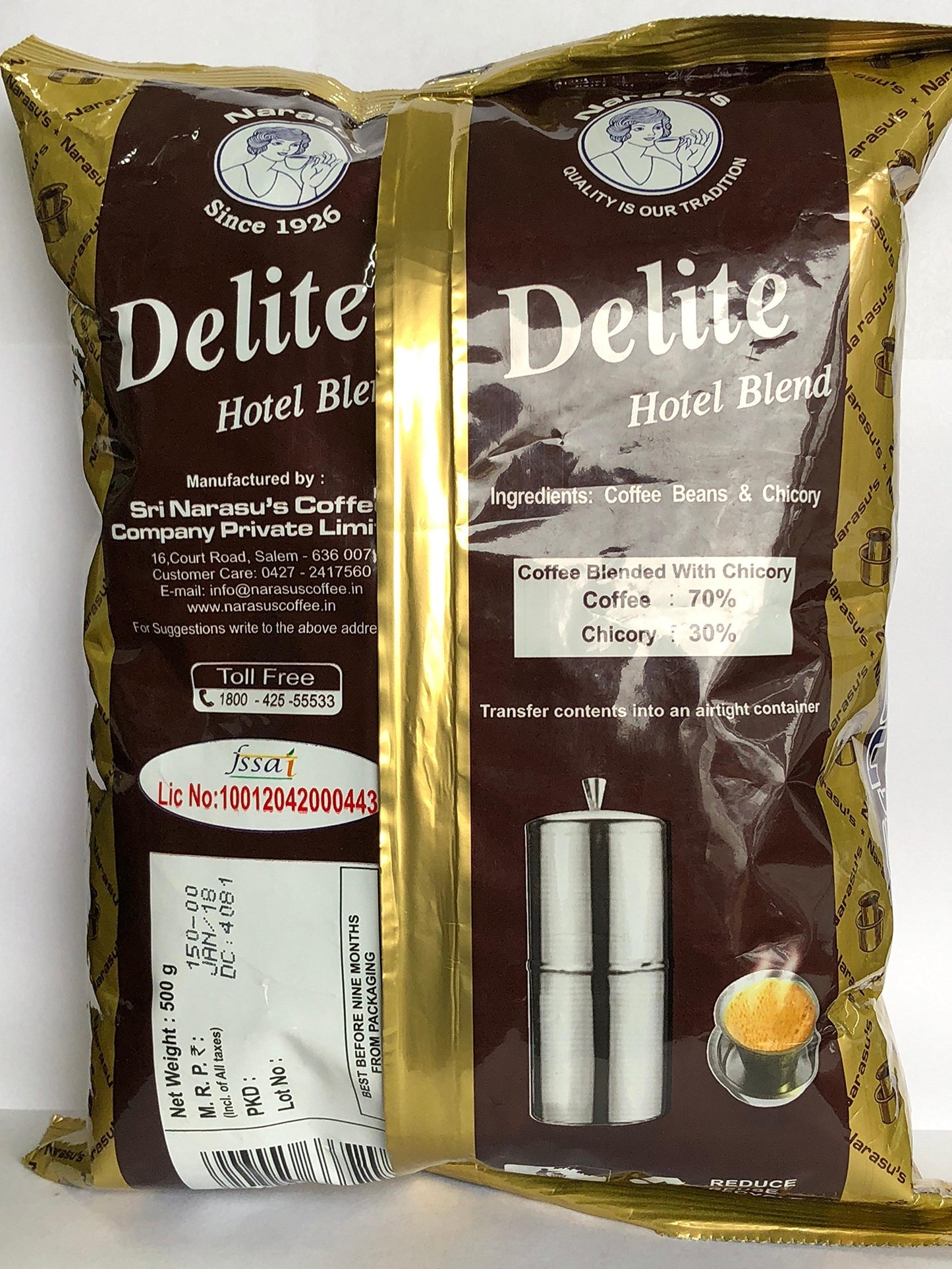 Narasu'S Anandham Hotel Blend Filter Coffee 500 gm - Indian Tea & Coffee