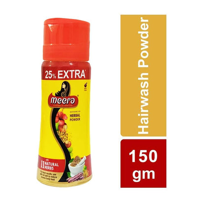 4 X Meera Herbal Hair Wash Powder Shikakai, Tulsi Powder 120gm Jar X 4= Net. 480g