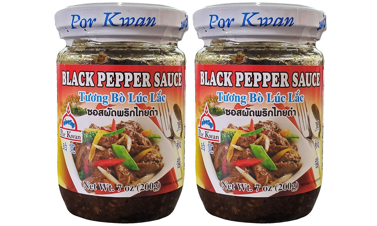 Por Kwan Tuong Bo Luc Lac - Thai Black Pepper Sauce (2 Pack, Total of 14oz)