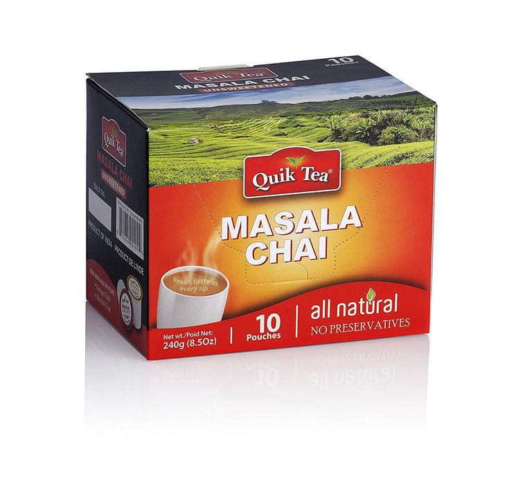 Chai Tea Latte - Masala Chai Tea 10 Latte Tea Pouches By QuikTea