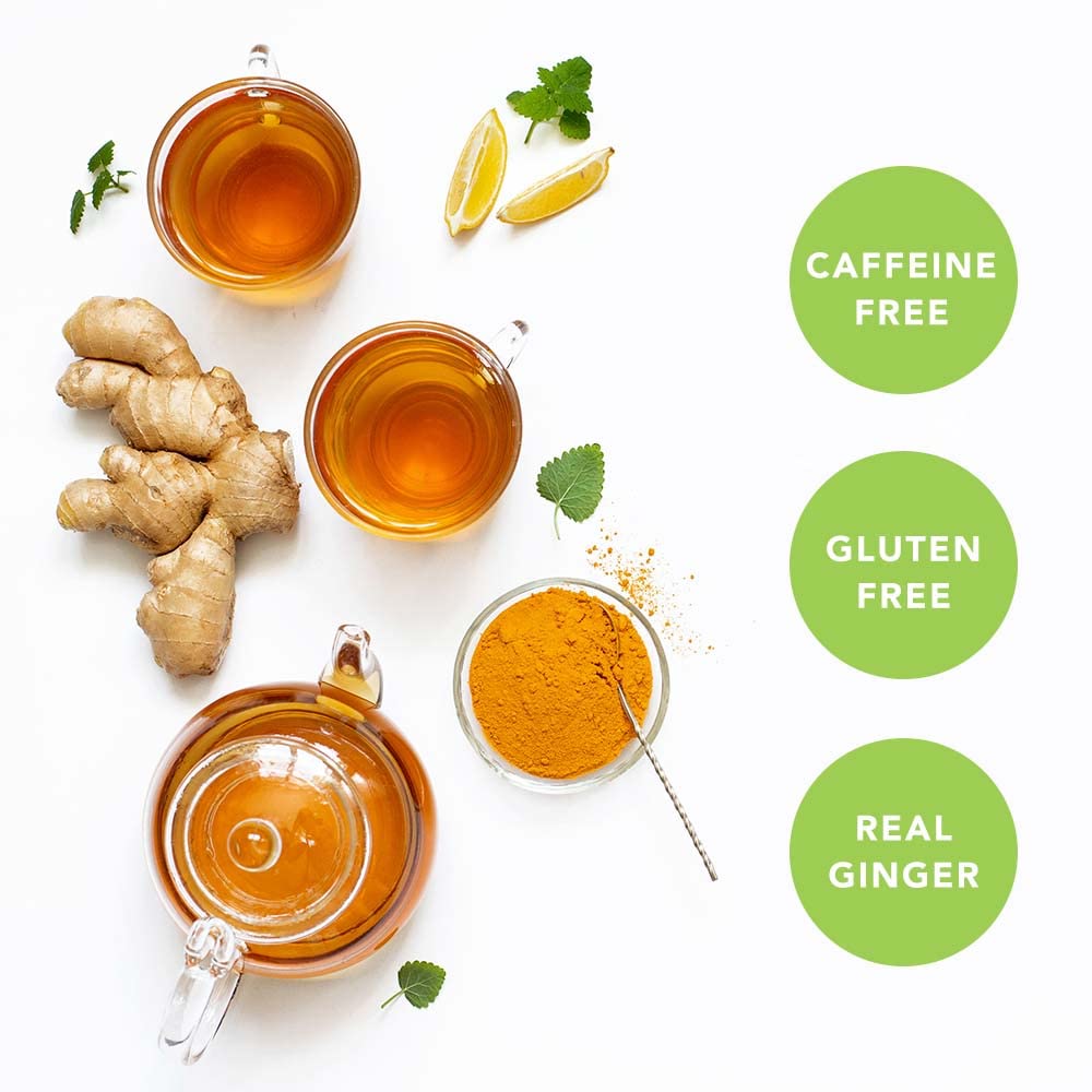 Prince Of Peace Instant Ginger Honey Crystals w/ Turmeric, 25 Sachets Instant Hot or Cold Beverage Easy to Brew Ginger and Honey Tea, Caffeine and Gluten Free