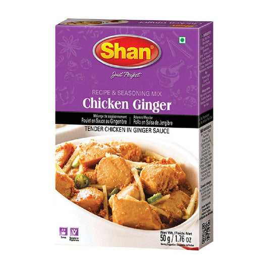 Shan Chicken Ginger Recipe and Seasoning Mix 1.76 oz (50g) - Spice Powder for Tender Chicken in Ginger Sauce  (1.76 Ounce (Pack of 1))