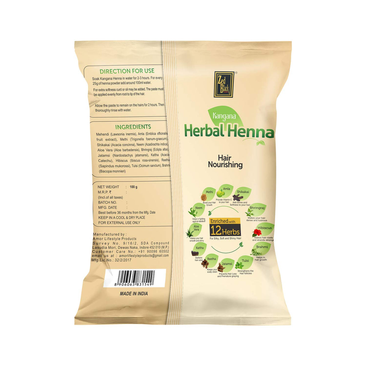Kangana Herbal Henna 12 Herbs.