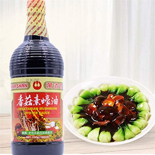 Wan Ja Shan Vegetarian Mushroom Oyster Sauce, 33.8 fl. oz. VEGAN. NON-GMO. NO MSG ADDED. 100% Naturally Brewed. No Chemical Soy Sauce.No Caramel Coloring.