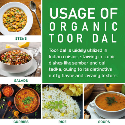 Jiva Organic Toor Dal Kori, Unoily, Madhi 2 Pound Bag - Indian Split Pigeon Peas - Non-GMO, Vegan