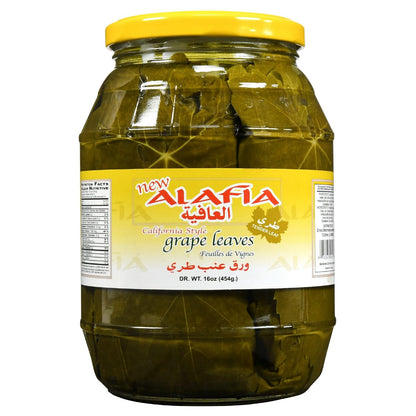 Al Afia California Style Grape Leaves California Style - Tender Leaves Premium Quality- 16 Oz-475 Gm. Pack of 4 Jars -