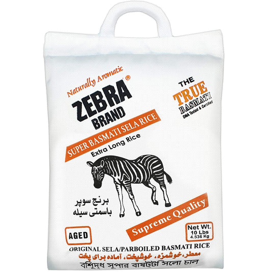 Zebra Super Basmati Sella Parboiled Rice 10 lbs