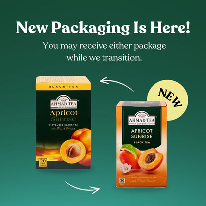 Ahmad Tea Black Tea, Apricot Sunrise Teabags, 20 ct (Pack of 6) - Caffeinated & Sugar-Free