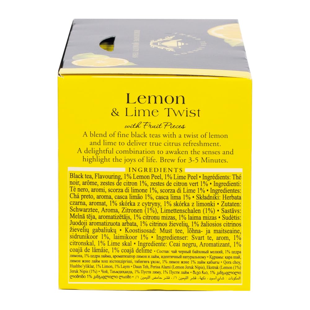 Ahmad Tea Lemon & Lime Twist Black Tea, 20-Count Boxes (Pack of 6)