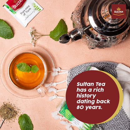 SULTAN TEA Moroccan Green Tea with Pure Mint & Tiznit Herbal Green Teas (Single Pack - 20 Tea Bags)