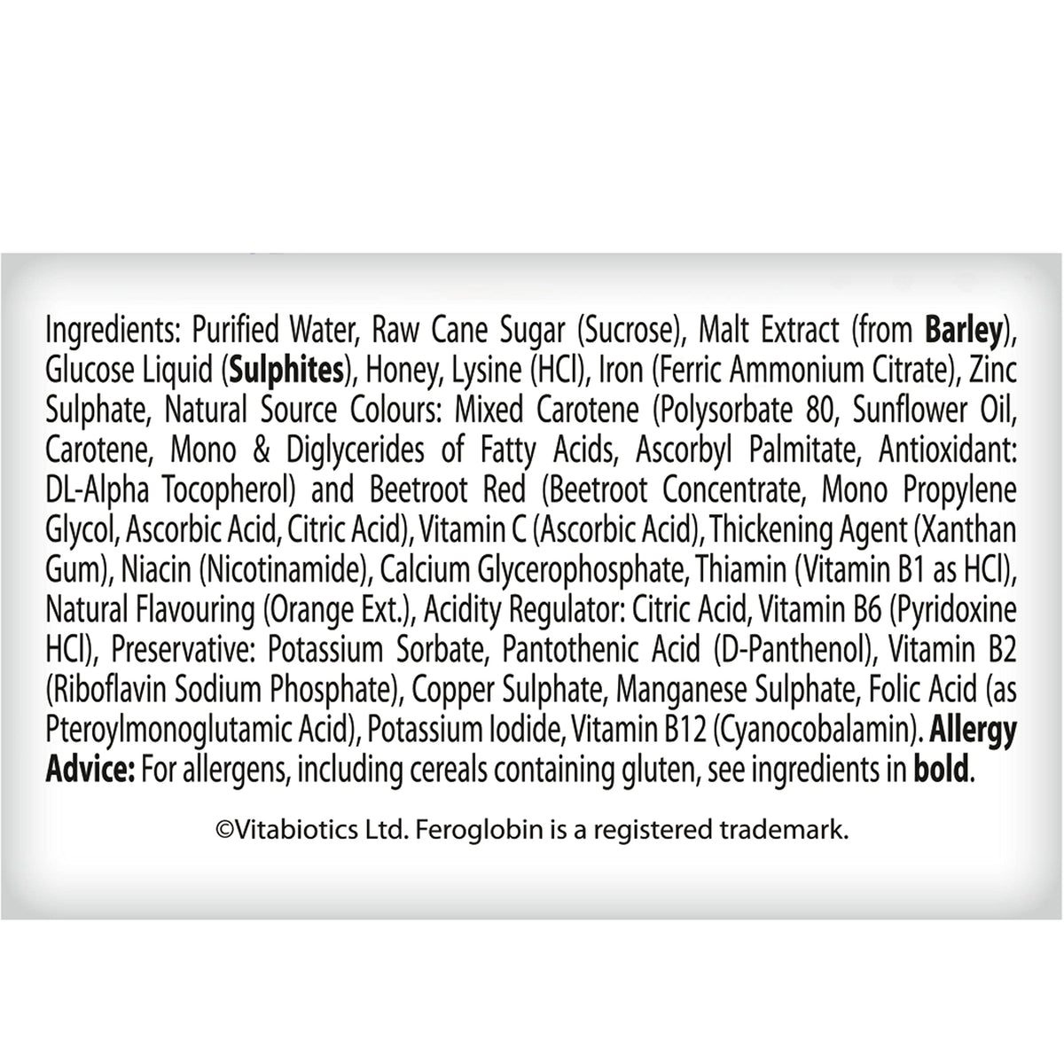 Vitabiotics Organic Feroglobin Liquid 500ml